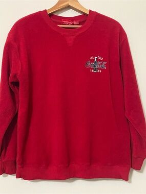 Coca-Cola Official Licensed Red Fleece Crewneck Sweatshirt Large